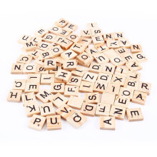 Wooden Scrabble Tiles,100pcs Wooden Alphabet Scrabble Tiles Letters Crafts Gift