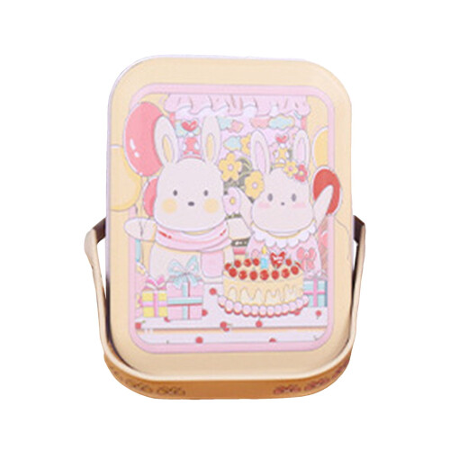Easter Candy Jar – Elegant Metal Tinplate Cookie Jar with Lid & Handle, Compatible with Easter Decor