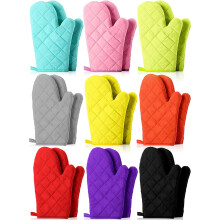 Gants de cuisine matelassés surdimensionnés, résistants à la chaleur, en coton et polyester de qualité supérieure