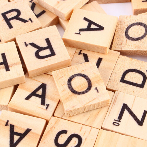 Ξύλινα πλακάκια Scrabble, 100 τεμάχια ξύλινα πλακάκια Scrabble αλφαβήτου γράμματα 2