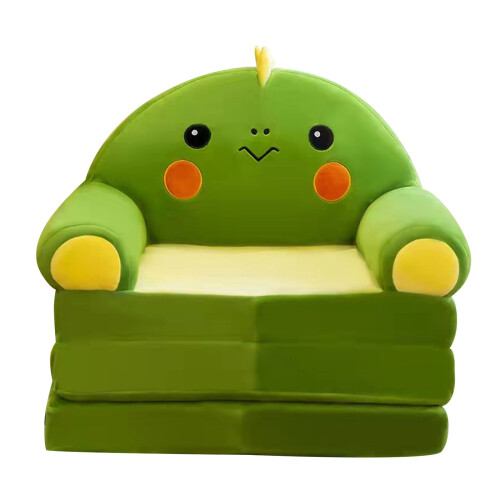 Plush Reclining Foldable Kids Sofa, Green