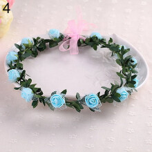 opvise Rosenblumenkrone Haarband Kranz Party Hochzeit Braut Girlande Haarband Kopfbedeckung