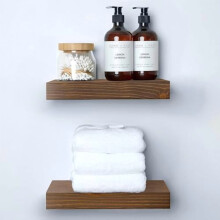 Schweberegal-Set aus Walnussholz, 2er-Set – Massives Kiefernholz, 12" x 6,5" x