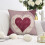 Fodere per cuscini a righe con cuori, in lino, 45x45 cm, set da 2 3