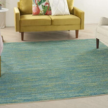 Home Essentials 5' x Vierkant Blauwgroen Stoffen Buitenkleed (5' Vierkant)