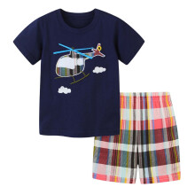 Småbarnspojkar Dinosaurie Shorts Set Sommarpojkar Kostym Tecknad Avslappnad Stil Kortärmad Topp Och Shorts Tvådelat Set För 1-7 År