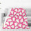 Halloween Ghost Print Pink Flannel Throw Blanket 3