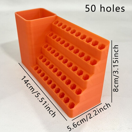Drill Bit Organizer with Storage Holder, Storage Rack for Drill Bits & Tools, Workshop & Garage Tool Organization (2Pcs) Orange3 2