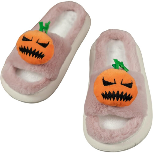Παντόφλες κολοκύθας για το Halloween για γυναίκες – Χαριτωμένες βελούδινες ασαφείς