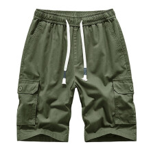 Calções masculinos casuais de cor lisa, com bolsos, ideais para praia, trabalho e atividades ao ar livre. Tamanhos S-4XL.