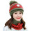 Conjunto de gorro e cachecol de inverno feminino Windfall, em tricô, macio e quente, com forro de lã e pompom. 2