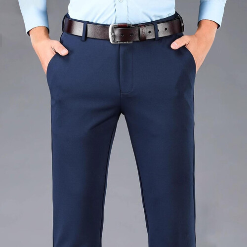 lulshou Ανδρικό Παντελόνι Φόρεμα Ψηλόμεσο Business Casual Παντελόνι με Επίσημο Παντελόνι 1