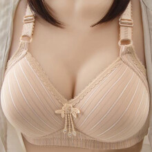 Beugelloze bh voor dagelijks gebruik, voor dames met een vollere figuur, comfortabele pasvorm en optimale lift, zonder stalen ringen, beige.
