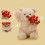 Teddybär-Plüschpuppe mit Blumen, 30 cm 3