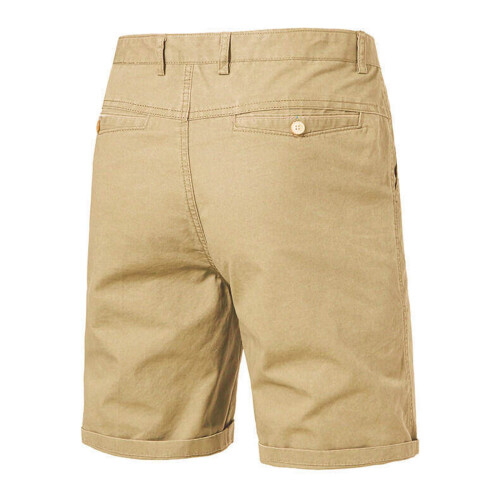 Ανδρικά Σορτς Μονόχρωμο Casual Παντελόνι με Χαλαρά Κουμπιά και Τσέπες στη Μέση, 2