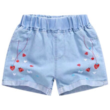 Girls Jean Shorts,Girls Shorts,Summer Thin Style Medium Size Kids'and Girls' Print Denim Shorts with Pockets for Sports and Casual Wear