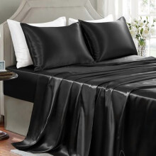 Satin-Bettwäsche-Set, Doppelbettgröße – 4-teilig, seidig weich