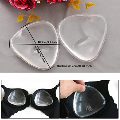 Silicone Breast Insert, Waterproof Enhancer Transparent Gel Push Up The Bra Insert 1