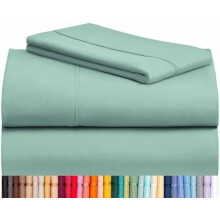 Sábanas Twin XL para niños – Juego de 3 piezas con bolsillo profundo, sin arrugas, lavables a máquina, suaves como la seda, color verde azulado