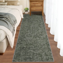 2x6 Washable Modern Abstract Runner Rug – Non-Slip, Foldable, Aesthetic Accent for Hallway, Kitchen, Living Room & Bedroom – Green