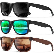 Γυαλιά ηλίου Polarized για άνδρες, γυναίκες, κλασικό ματ μαύρο σκελετό, προστασία UV, 3