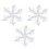 Glitter Snowflake Ornaments Set Silver 3pcs 4