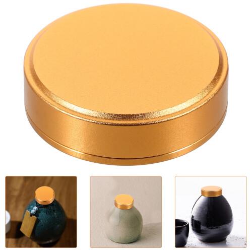 1 conjunto de tampa de alumínio para pote de chá com 11,4 cm de diâmetro. Estilo elegante e sofisticado.