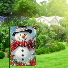 Drapeau de jardin d'hiver, drapeau de jardin bonhomme de neige, drapeaux de Noël pour décorations extérieures de Noël, drapeaux de jardin de