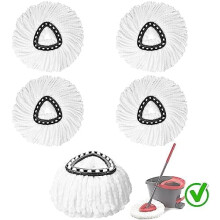 Lot de 5 têtes de rechange en microfibre pour balai à franges rotatif, compatibles avec le système Easywring1-Tank et les balais à franges