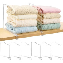 Lot de 8 séparateurs d'étagères transparents de 30 cm (12 po) pour l'organisation des placards, compatibles avec les étagères standard.