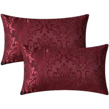 Lot de 2 housses de coussin décoratives dorées et noires 30 x 50 cm