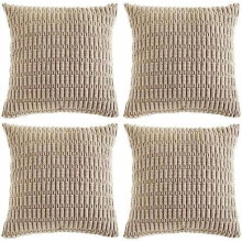 Housses de coussin en velours côtelé 40 x 40 cm (lot de 4)