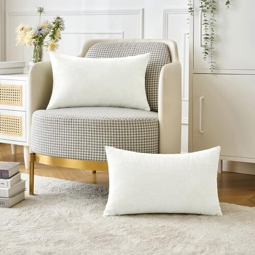 Lot de 2 housses de coussin en chenille 45 x 45 cm 1