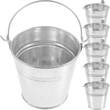 6 ks okrúhlych mini kovových vedier na vianočné párty maškrty 11,8 x 7,9 x 3,9 palca