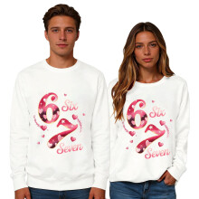 Damen-Sweatshirt mit lockerer Passform und langen Ärmeln zum Valentinstag, Pullover mit Rundhalsausschnitt und Herzchenmuster – Weiches Freizeit-