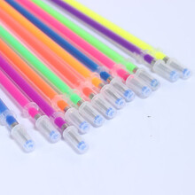 48 Refis Premium para Caneta Gel com Glitter 0,8mm, Compatíveis com Canetas Gel Padrão, Cores Neon para Artesanato e Desenho.