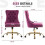 Silla de tocador de terciopelo morado con base de metal dorado. 5