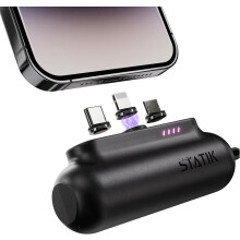 Prenosná mini nabíjačka Snap-N-Charge, kompaktná prenosná nabíjačka batérií, 3 200 mAh 10 W batéria (čierna, univerzálna)