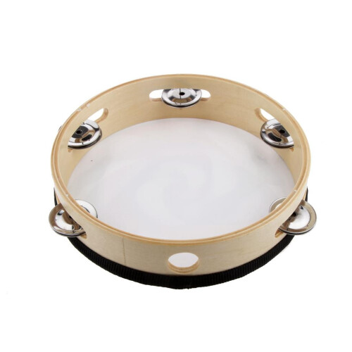 Tambor de percussão manual de madeira colorida de 8 polegadas, ideal para crianças. 1