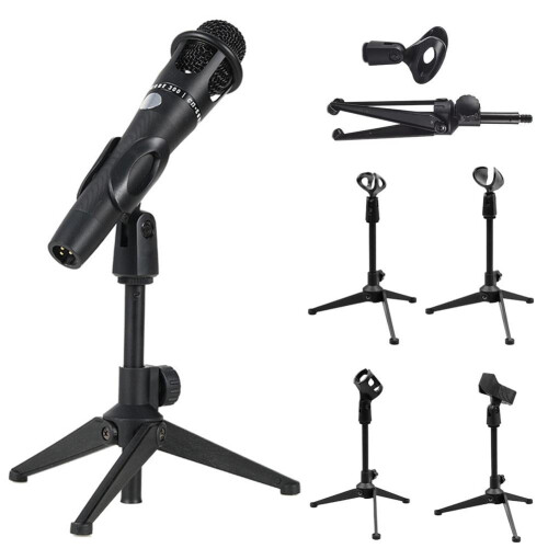 Verbeterde verstelbare tafelmicrofoonstandaard met microfoonclip. Microfoondiameter: 1,7 inch (K3R4). 1