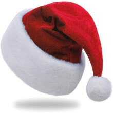 Čiapka Santa Claus, unisex zamatová vianočná čiapka pre dospelých, novoročné, slávnostné, párty, vianočné potreby