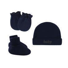 3Pcs/Set Newborn Boys Hats Mittens 0-6 Months Cotton Baby Girls Nursery Beanie Fall Winter Infant Hat
