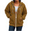 Damesjas met capuchon en ritssluiting, bruin, maat XXL 2