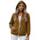 Damesjas met capuchon en ritssluiting, bruin, maat XXL 5