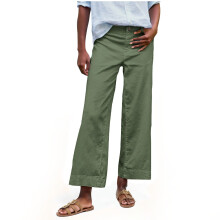Pantaloni corti in lino da donna, a vita alta, svasati, a gamba larga, modello Capri, ideali per il lavoro, il tempo libero e il business, con