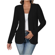 Cardigan-Pullover für Damen, Oversize, einfarbig, langärmelig, lässig, mit Tasche, Größen S-5XL