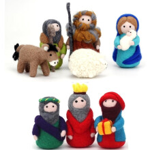 Nativity Needle Felting Kit for Beginners – 8PCS Wool Felting Doll Set with DIY Instructions