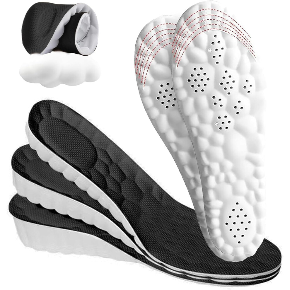 4D Cloud Height Increase Insoles for Men Women, Cloud Tech Memory Foam Cushion Inserts, Trim to Fit for Sneakers Boots & Casual Shoes