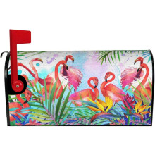 Couvercle de boîte aux lettres flamant rose tropical, imperméable et magnétique