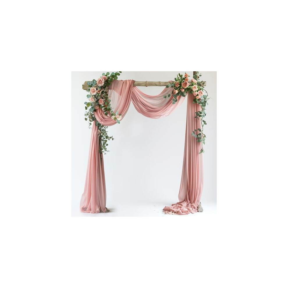 Dusty Rose Sheer Chiffon Wedding Arch Draping Fabric, 1 Panel 28.7" X 20Ft, Compatible With Wedding Arches 9557311722288